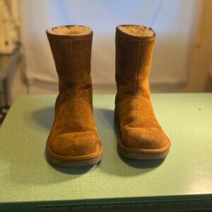 UGG Women's Mayfaire 5116 Brown Suede Side Zip Up Boots, Size 8